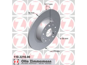 ZIMMERMANN 110.2216.00 stabdžių diskas 
 Dviratė transporto priemonės -> Stabdžių sistema -> Stabdžių diskai / priedai
608 14 646, 824 88 240, 717 39 570