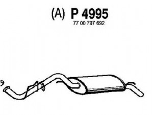 FENNO P4995 galinis duslintuvas 
 Išmetimo sistema -> Duslintuvas
7700797692, 7700842929