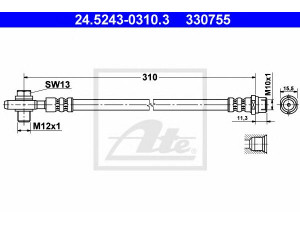ATE 24.5243-0310.3 stabdžių žarnelė 
 Stabdžių sistema -> Stabdžių žarnelės
4B0 611 775 A, 4B0 611 775 B, 4B0 611 775 C