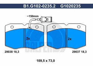 GALFER B1.G102-0235.2 stabdžių trinkelių rinkinys, diskinis stabdys
1906158