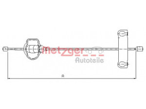 METZGER 11.5501 trosas, stovėjimo stabdys 
 Stabdžių sistema -> Valdymo svirtys/trosai
6750550, 7264793
