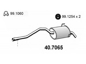 ASSO 40.7065 galinis duslintuvas 
 Išmetimo sistema -> Duslintuvas
6025310951, 6025310954, 602531095412