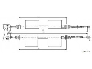 CABOR 10.5355 trosas, stovėjimo stabdys
1010349, 1036199, 7402912, 95AB2A603BE