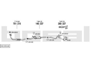 BOSAL 032.053.66 išmetimo sistema 
 Išmetimo sistema -> Išmetimo sistema, visa