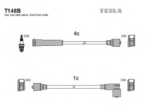 TESLA T148B uždegimo laido komplektas 
 Kibirkšties / kaitinamasis uždegimas -> Uždegimo laidai/jungtys
