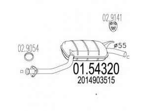 MTS 01.54320 vidurinis duslintuvas 
 Išmetimo sistema -> Duslintuvas
2014903515