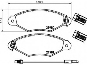 HELLA 8DB 355 019-301 stabdžių trinkelių rinkinys, diskinis stabdys 
 Techninės priežiūros dalys -> Papildomas remontas
4106000Q0A, 4106000QAF, 4106000QAG