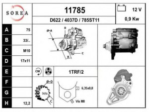 EAI 11785 starteris
31200689604, 31200689661, 31200PC1662
