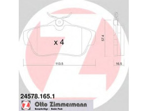 ZIMMERMANN 24578.165.1 stabdžių trinkelių rinkinys, diskinis stabdys 
 Techninės priežiūros dalys -> Papildomas remontas
77364513, 9467549087, 425367, 425368