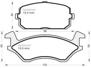 MGA 26 stabdžių trinkelių rinkinys, diskinis stabdys 
 Techninės priežiūros dalys -> Papildomas remontas
449110030, 449110040, 449110042