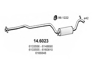 ASSO 14.6023 vidurinis duslintuvas 
 Išmetimo sistema -> Duslintuvas
1507217, 5020034, 5020036, 5022532