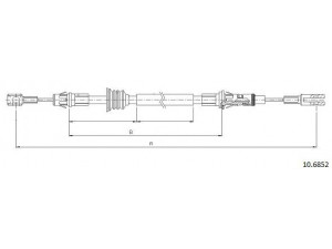 CABOR 10.6852 trosas, stovėjimo stabdys 
 Stabdžių sistema -> Valdymo svirtys/trosai
3640200QAA, 4403487, 4418463, 4500250