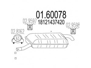 MTS 01.60078 galinis duslintuvas 
 Išmetimo sistema -> Duslintuvas
18121437420