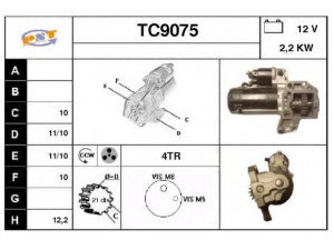 SNRA TC9075 starteris 
 Elektros įranga -> Starterio sistema -> Starteris
5702FE, 5802AH, 5802AX, 5802FE