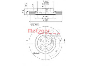 METZGER 25090 V stabdžių diskas 
 Dviratė transporto priemonės -> Stabdžių sistema -> Stabdžių diskai / priedai
204 421 29 12, 211 421 1012, 211 421 1312
