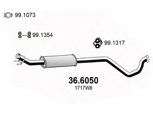 ASSO 36.6050 vidurinis duslintuvas 
 Išmetimo sistema -> Duslintuvas
1717W8