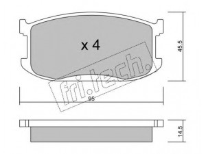 fri.tech. 483.0 stabdžių trinkelių rinkinys, diskinis stabdys 
 Techninės priežiūros dalys -> Papildomas remontas
B001-49-280, B0Y5-33-28Z9A