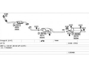 MTS C250498005696 išmetimo sistema 
 Išmetimo sistema -> Išmetimo sistema, visa
