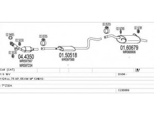 MTS C230009004643 išmetimo sistema 
 Išmetimo sistema -> Išmetimo sistema, visa