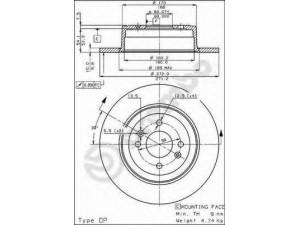 BREMBO 08.4332.10 stabdžių diskas 
 Stabdžių sistema -> Diskinis stabdys -> Stabdžių diskas
301FP108, 317220350
