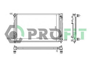 PROFIT PR 0014A3 radiatorius, variklio aušinimas 
 Aušinimo sistema -> Radiatorius/alyvos aušintuvas -> Radiatorius/dalys
4B0121251R, 8D0121251BB, 8D0121251L