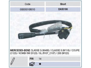 MAGNETI MARELLI 000050106010 vairo kolonėlės jungiklis 
 Vidaus įranga -> Rankinės/kojinės svirties sistema
004 545 67 24, 0045456724, 005 545 41 24