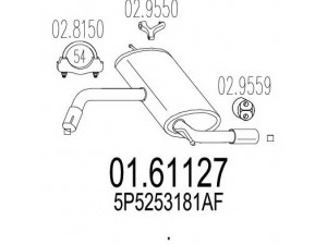MTS 01.61127 galinis duslintuvas 
 Išmetimo sistema -> Duslintuvas
5P5253181AF
