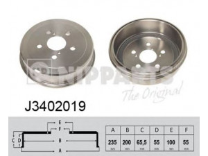 NIPPARTS J3402019 stabdžių būgnas 
 Stabdžių sistema -> Būgninis stabdys -> Stabdžių būgnas
42431-05010, 42431-20190