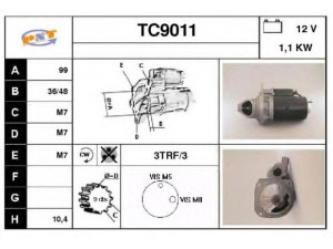 SNRA TC9011 starteris 
 Elektros įranga -> Starterio sistema -> Starteris
5491588R, 75491668R, 95580182R