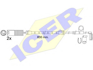 ICER 610563 E C įspėjimo kontaktas, stabdžių trinkelių susidėvėjimas 
 Stabdžių sistema -> Susidėvėjimo indikatorius, stabdžių trinkelės
LR-012824