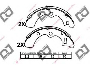 DJ PARTS BS1326 stabdžių trinkelių komplektas 
 Techninės priežiūros dalys -> Papildomas remontas
064B3SA0670, 064B3SA0671, 43153692003