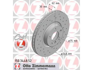 ZIMMERMANN 150.3448.52 stabdžių diskas 
 Stabdžių sistema -> Diskinis stabdys -> Stabdžių diskas
3411 6 771 986, 3411 6 793 244