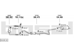 BOSAL 034.981.02 išmetimo sistema 
 Išmetimo sistema -> Išmetimo sistema, visa