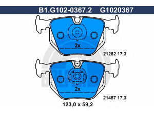 GALFER B1.G102-0367.2 stabdžių trinkelių rinkinys, diskinis stabdys 
 Techninės priežiūros dalys -> Papildomas remontas
34 11 2 180 421, 34 21 1 163 324