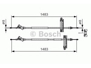 BOSCH 1 987 477 930 trosas, stovėjimo stabdys 
 Stabdžių sistema -> Valdymo svirtys/trosai
1088017, 1097285, 98AG 2A603 AL
