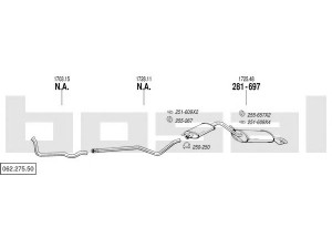 BOSAL 062.275.50 išmetimo sistema 
 Išmetimo sistema -> Išmetimo sistema, visa