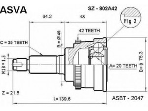 ASVA SZ-802A42 jungčių komplektas, kardaninis velenas 
 Ratų pavara -> Sujungimai/komplektas
44101-60G52, 44101-60G61, 44102-60G51