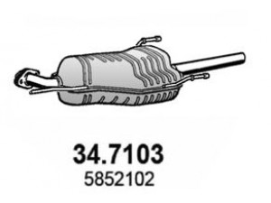 ASSO 34.7103 galinis duslintuvas 
 Išmetimo sistema -> Duslintuvas
24422993, 24423002, 5852058, 5852059