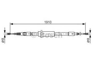 BOSCH 1 987 482 318 trosas, stovėjimo stabdys 
 Stabdžių sistema -> Valdymo svirtys/trosai
4746 54, 96 870 637 80