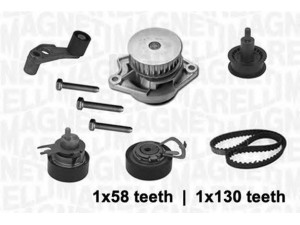MAGNETI MARELLI 341403680001 vandens siurblio ir paskirstymo diržo komplektas 
 Aušinimo sistema -> Vandens siurblys/tarpiklis -> Vandens siurblys