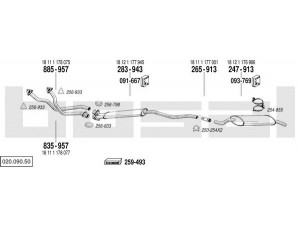 BOSAL 020.090.50 išmetimo sistema 
 Išmetimo sistema -> Išmetimo sistema, visa