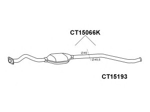 VENEPORTE CT15193 remonto vamzdis, katalizatorius 
 Išmetimo sistema -> Išmetimo vamzdžiai
1827918, 95639056, 96144012