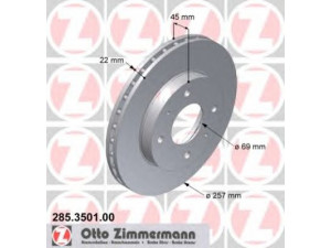 ZIMMERMANN 285.3501.00 stabdžių diskas 
 Dviratė transporto priemonės -> Stabdžių sistema -> Stabdžių diskai / priedai
51712-33001, 51712-33010