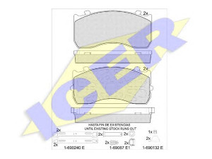 ICER 151404-066 stabdžių trinkelių rinkinys, diskinis stabdys 
 Techninės priežiūros dalys -> Papildomas remontas
000 421 10 10, 000 421 12 10, 001 421 05 10