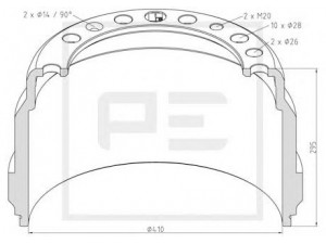 PE Automotive 146.048-00A stabdžių būgnas 
 Stabdžių sistema -> Būgninis stabdys -> Stabdžių būgnas
001599011, 01599011, 1 599 011