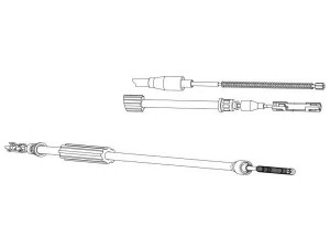 KAWE AU02173 trosas, stovėjimo stabdys 
 Stabdžių sistema -> Valdymo svirtys/trosai
8Z0609722G