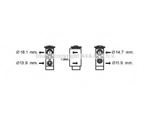 AVA QUALITY COOLING BW1432 išsiplėtimo vožtuvas, oro kondicionavimas 
 Oro kondicionavimas -> Vožtuvai
64119159803, 0151.0029, 1510029