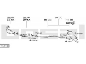 BOSAL 058.013.65 išmetimo sistema 
 Išmetimo sistema -> Išmetimo sistema, visa