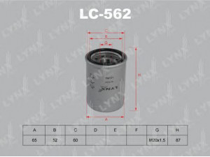 LYNXauto LC-562 alyvos filtras 
 Techninės priežiūros dalys -> Techninės priežiūros intervalai
04154-PR3-E00, 15200-PH1-004, 15220-PH1-014