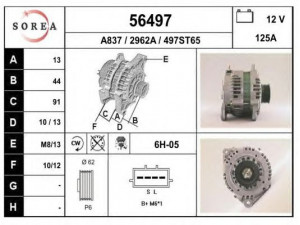 EAI 56497 kintamosios srovės generatorius
2310031U01, 2310040U00, LR1125702